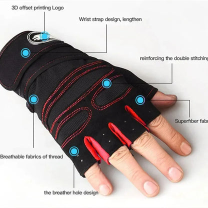 リストサポート付きトレーニンググローブ（指なしタイプ）